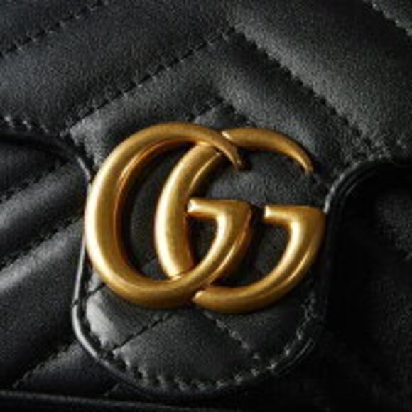 Gucci GG Marmont Quilted Leather Super Bag Black Chevron - Picture 3 of 5